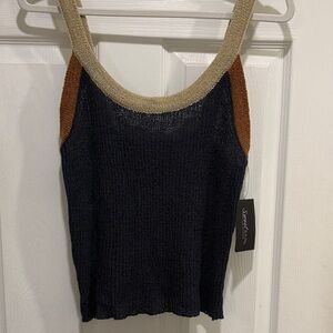 Sweet Rain Black and Tan Tank Top